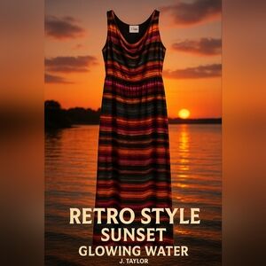 J. Taylor Striped Maxi Dress, Size 14